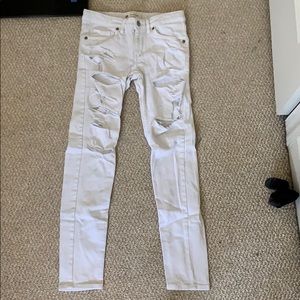 white ripped jeans